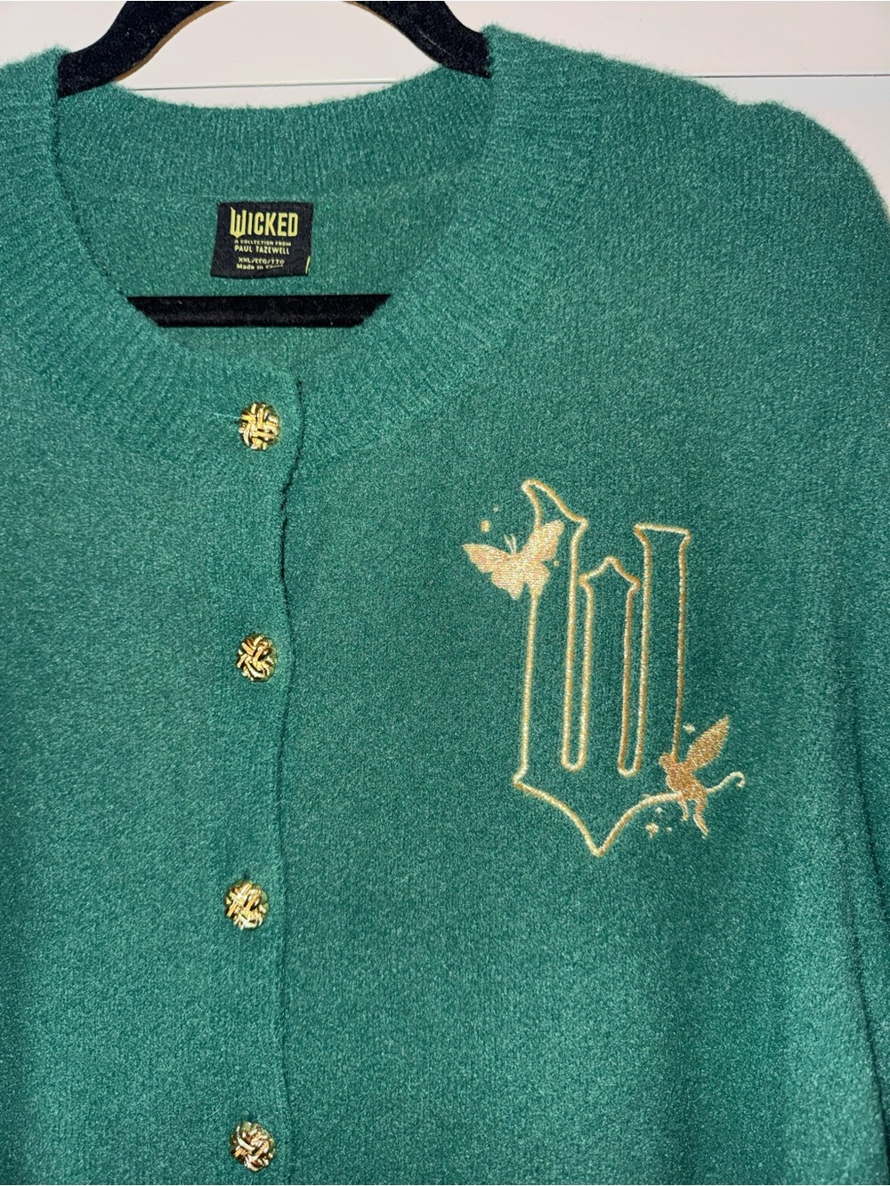 Wicked Teal Embroidered Button-Front Cardigan
